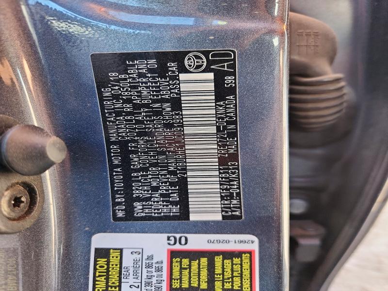 51608526 :رقم المزاد ، 2T1BURHE1JC091983 vin ، 2018 Toyota Corolla مزاد بيع