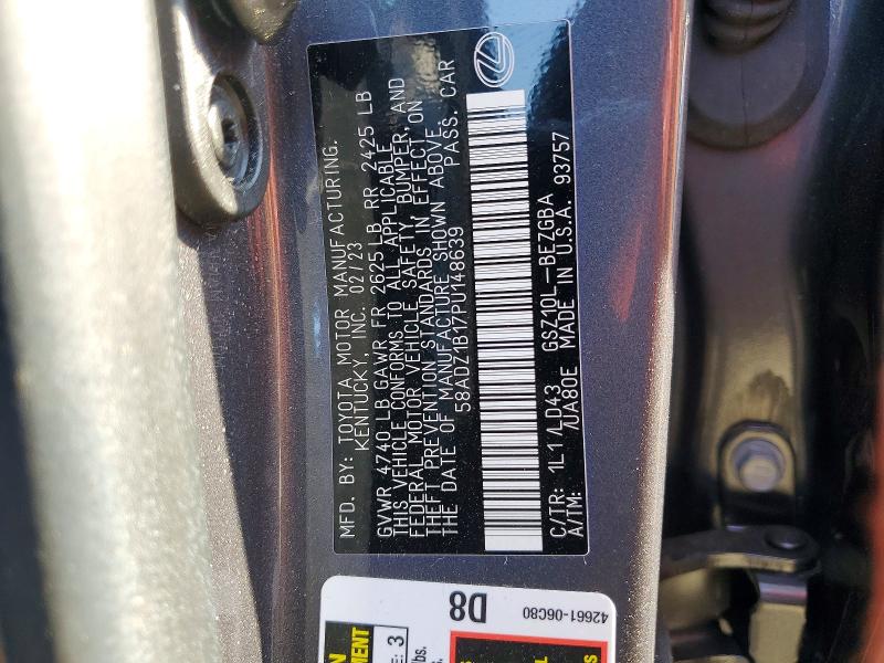 Продажа на аукционе авто 2023 Lexus Es 350, vin: 58ADZ1B17PU148639, номер лота: 51117426