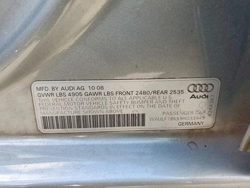 Продажа на аукционе авто 2009 Audi A4, vin: WAULF78KX9N033949, номер лота: 51063596