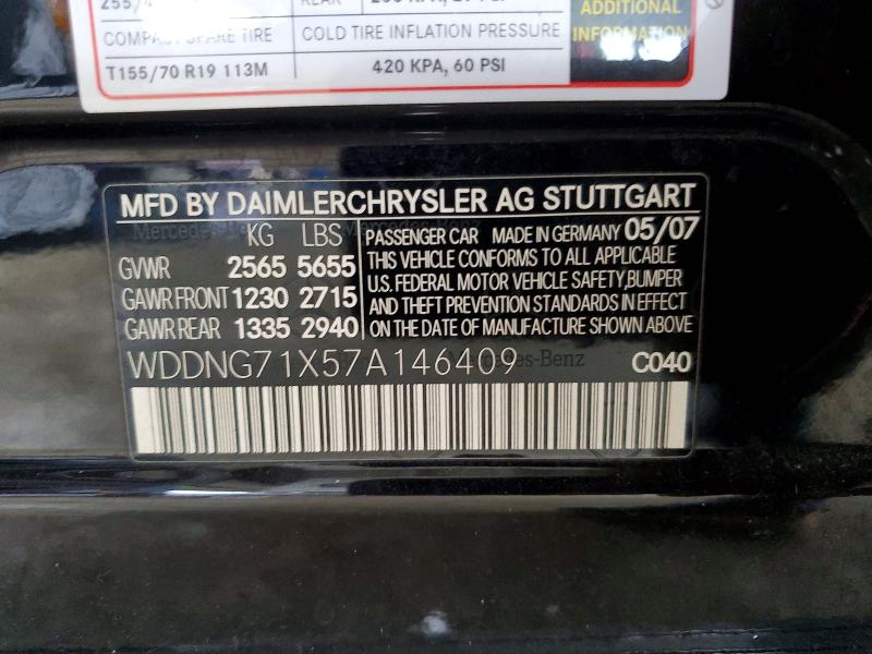 Aukcja sprzedaży 2007 Mercedes-benz S, vin: WDDNG71X57A146409, numer aukcji: 50354966