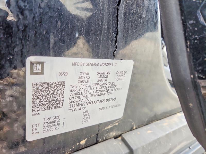 Продажа на аукционе авто 2021 Chevrolet Tahoe, vin: 1GNSKNKDXMR108750, номер лота: 49277066