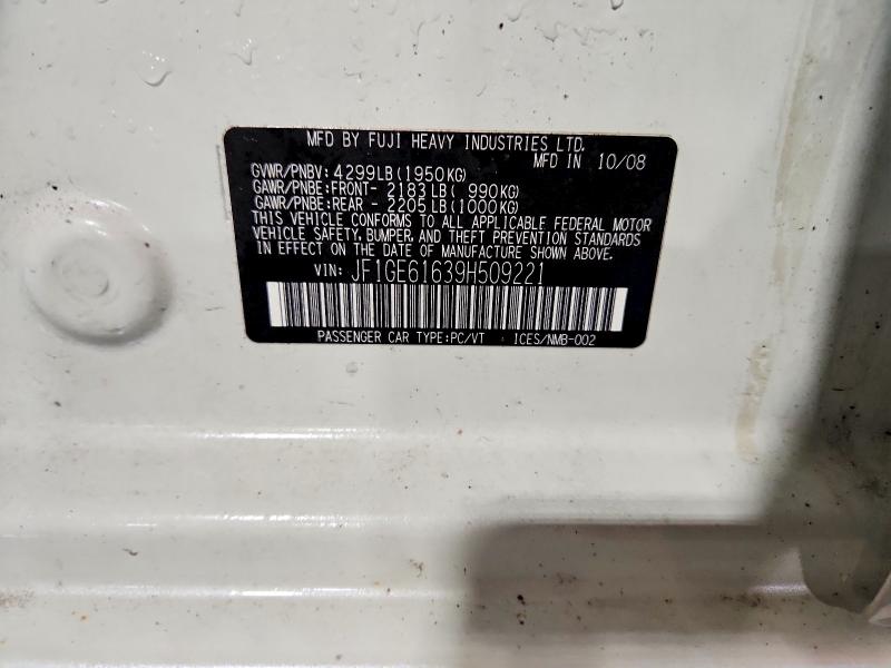 Aukcja sprzedaży 2009 Subaru Impreza, vin: JF1GE61639H509221, numer aukcji: 48946286