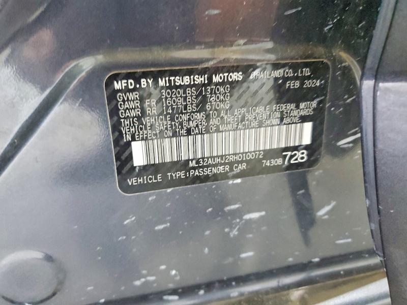 Продаж на аукціоні авто 2024 Mitsubishi Mirage, vin: ML32AUHJ2RH010072, номер лоту: 51786166