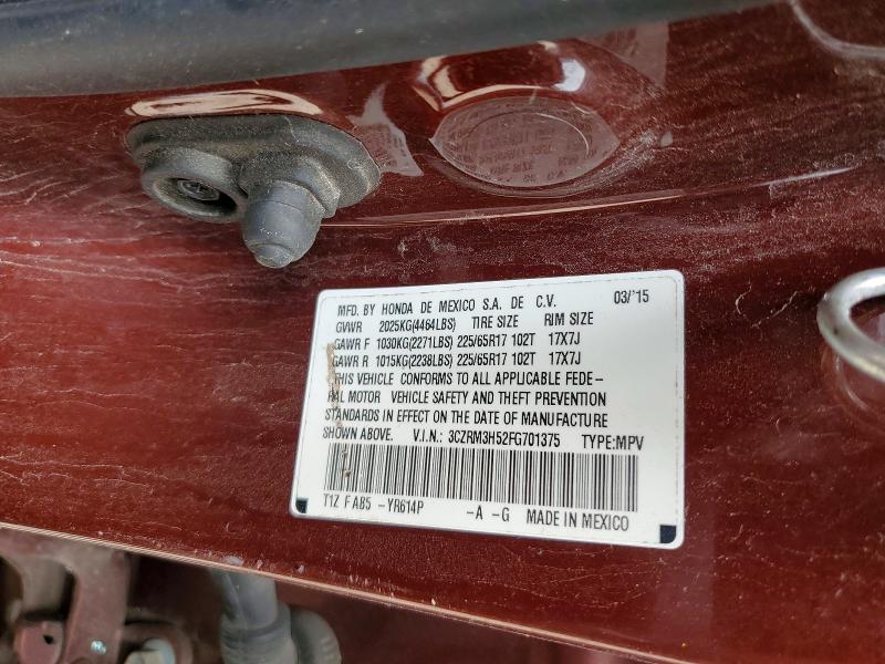 Продаж на аукціоні авто 2015 Honda Cr-v, vin: 3CZRM3H52FG701375, номер лоту: 49507516