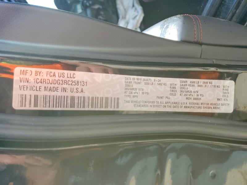Продажа на аукционе авто 2024 Dodge Durango, vin: 1C4RDJDG3RC258131, номер лота: 50270746