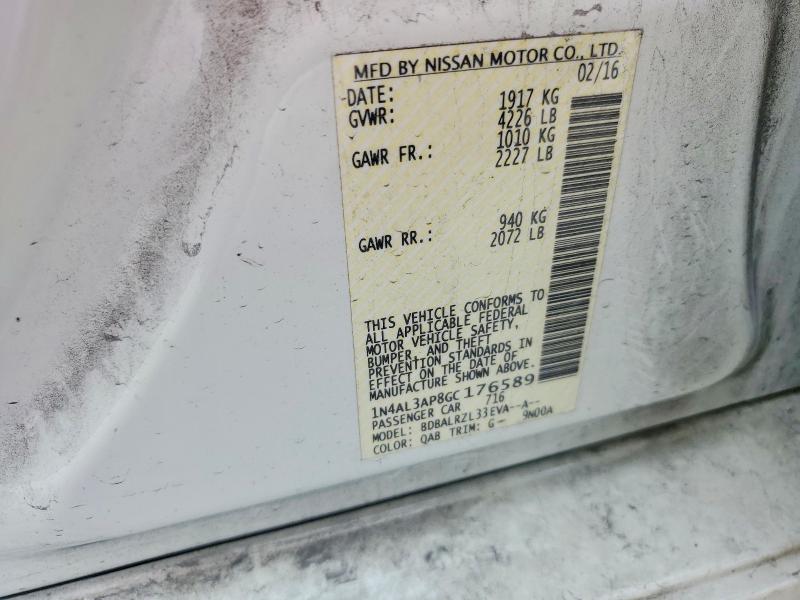49772886 :رقم المزاد ، 1N4AL3AP8GC176589 vin ، 2016 Nissan Altima مزاد بيع