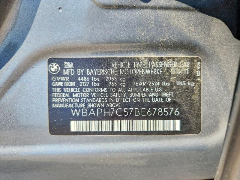 Продажа на аукционе авто 2011 Bmw 328, vin: WBAPH7C57BE678576, номер лота: 50185896
