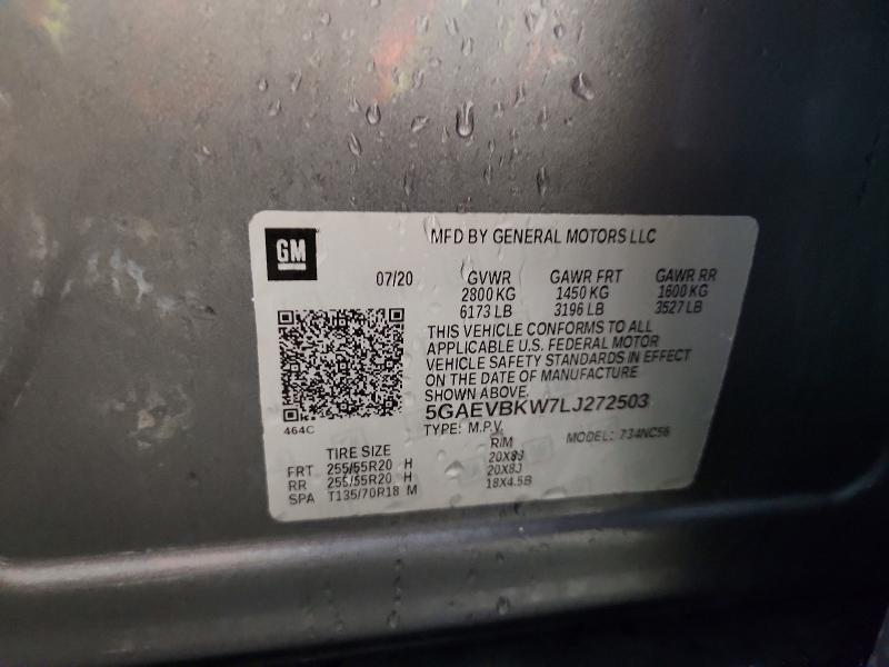 2020 Buick Enclave მანქანა იყიდება აუქციონზე, vin: 5GAEVBKW7LJ272503, აუქციონის ნომერი: 51372266
