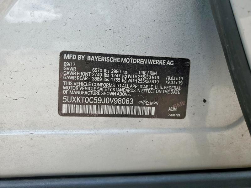 51025856 :رقم المزاد ، 5UXKT0C59J0V98063 vin ، 2018 Bmw X5 مزاد بيع