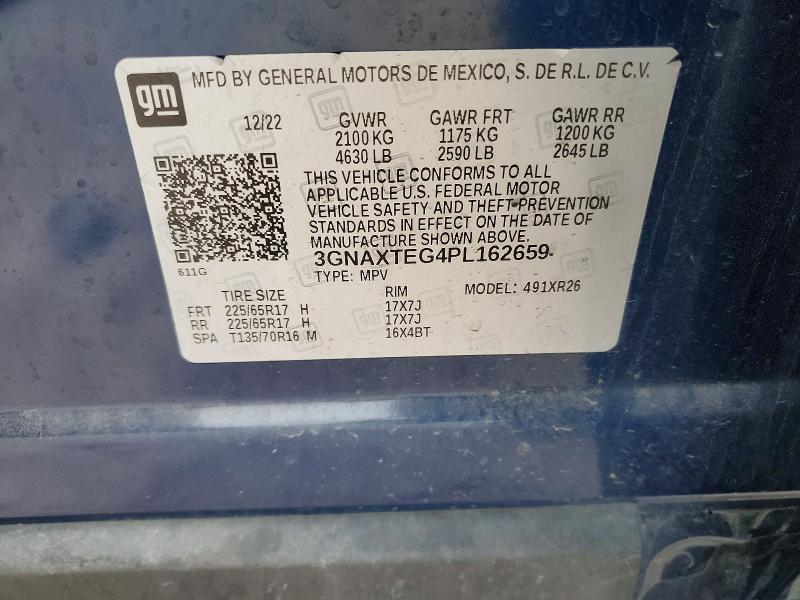 Aukcja sprzedaży 2023 Chevrolet Equinox, vin: 3GNAXTEG4PL162659, numer aukcji: 48865616