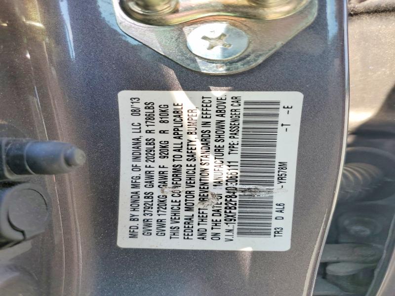 Продаж на аукціоні авто 2013 Honda Civic, vin: 19XFB2F84DE066111, номер лоту: 51352886