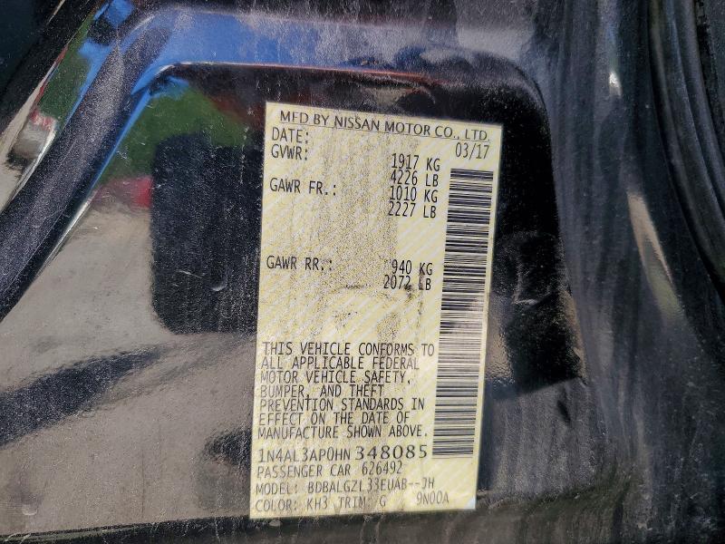 Aukcja sprzedaży 2017 Nissan Altima, vin: 1N4AL3AP0HN348085, numer aukcji: 50100326