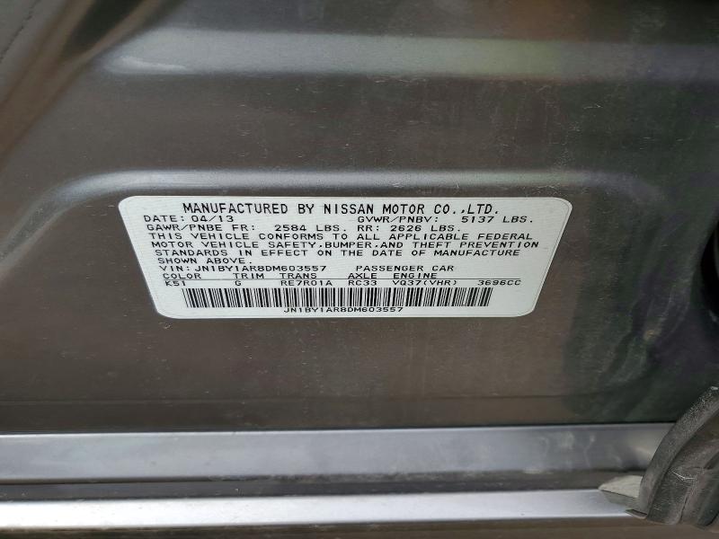 Aukcja sprzedaży 2013 Infiniti M37, vin: JN1BY1AR8DM603557, numer aukcji: 50494256