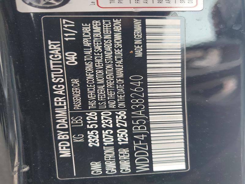 Продажа на аукционе авто 2018 Mercedes-benz E, vin: WDDZF4JB5JA382640, номер лота: 49938486