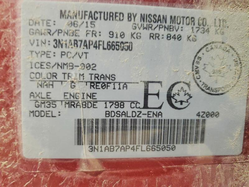 Aukcja sprzedaży 2015 Nissan Sentra, vin: 3N1AB7AP4FL665050, numer aukcji: 50062056