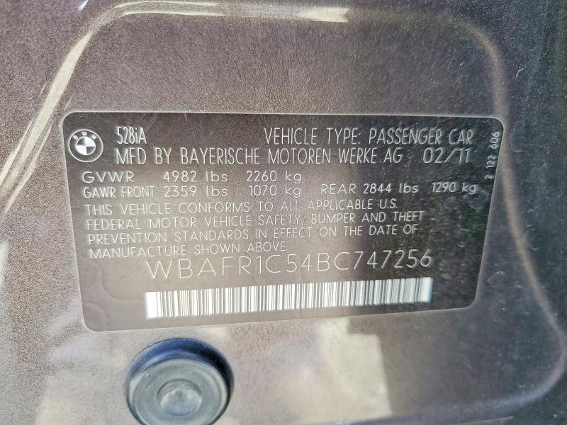 Aukcja sprzedaży 2011 Bmw 528, vin: WBAFR1C54BC747256, numer aukcji: 49633906