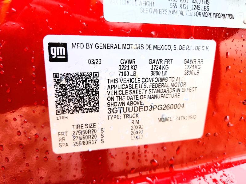 Продажа на аукционе авто 2023 Gmc Sierra, vin: 3GTUUDED3PG260004, номер лота: 50618426