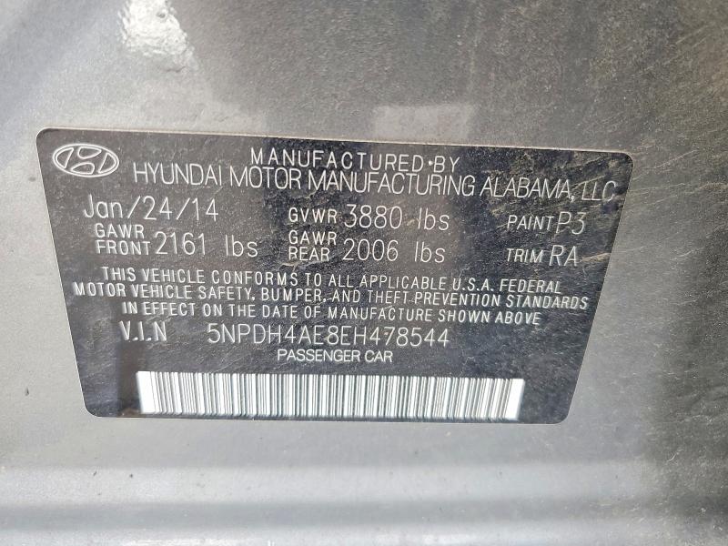 Продаж на аукціоні авто 2014 Hyundai Elantra, vin: 5NPDH4AE8EH478544, номер лоту: 49414066