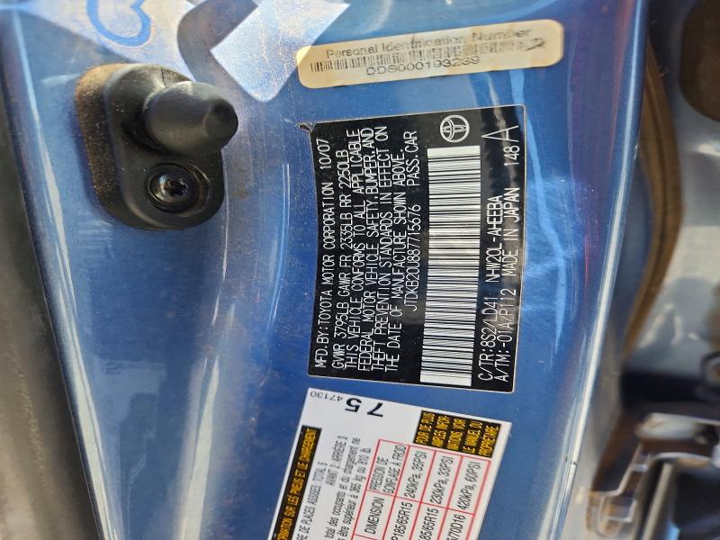 Aukcja sprzedaży 2008 Toyota Prius, vin: JTDKB20U887715676, numer aukcji: 49174346