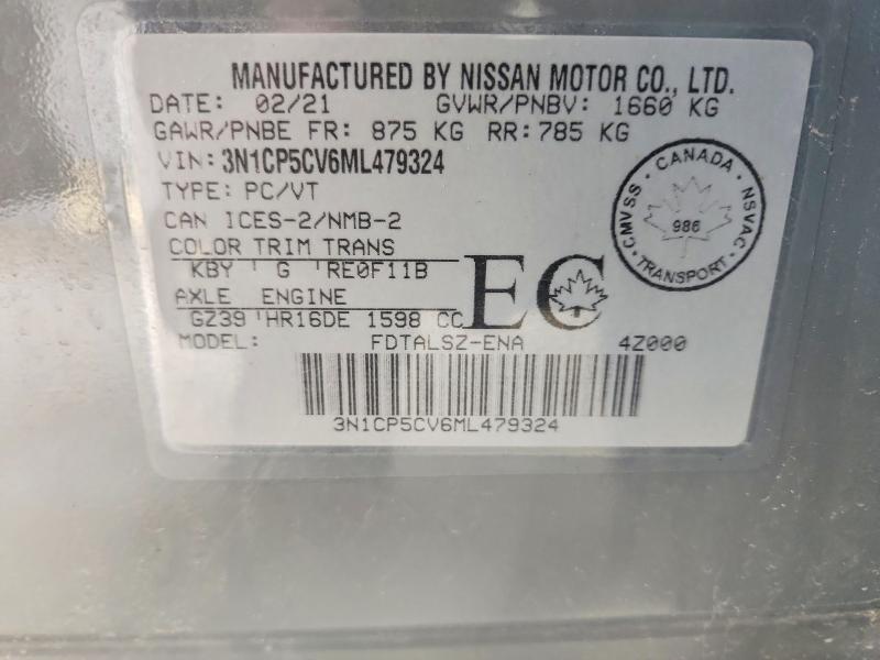 Aukcja sprzedaży 2021 Nissan Kicks, vin: 3N1CP5CV6ML479324, numer aukcji: 51180656