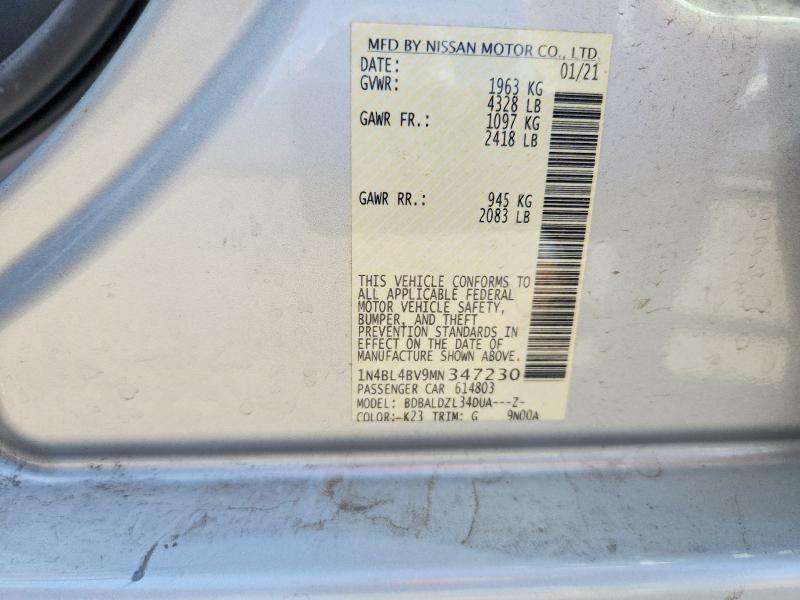 Aukcja sprzedaży 2021 Nissan Altima, vin: 1N4BL4BV9MN347230, numer aukcji: 49105976