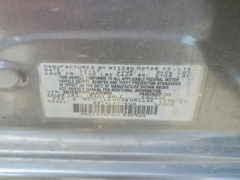 Продажа на аукционе авто 2018 Nissan Versa, vin: 3N1CN7AP6JL832985, номер лота: 51244386