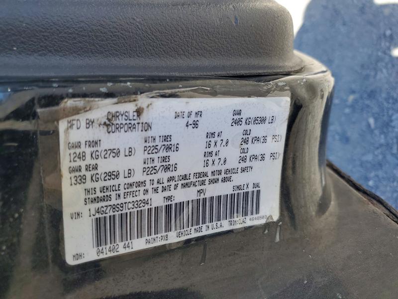 1996 Jeep Grand Cherokee მანქანა იყიდება აუქციონზე, vin: 1J4GZ78S9TC332941, აუქციონის ნომერი: 47960296