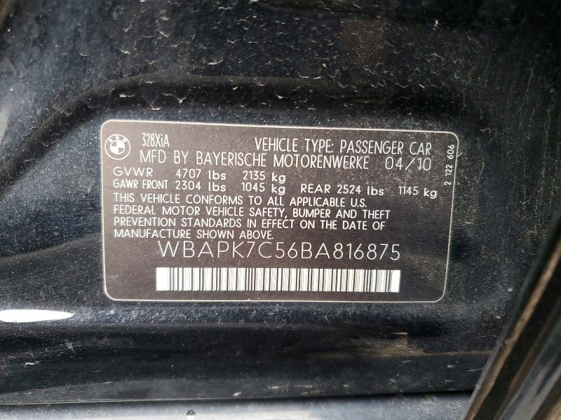 Продажа на аукционе авто 2011 Bmw 328, vin: WBAPK7C56BA816875, номер лота: 51760636