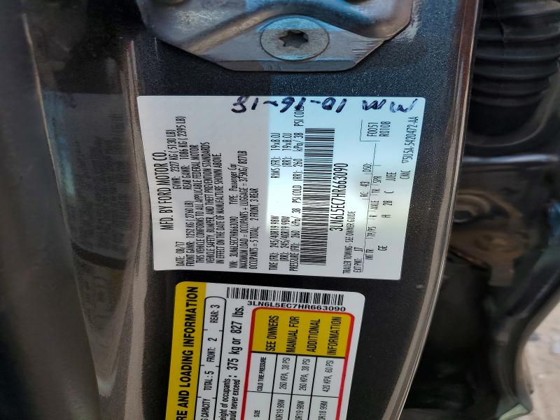 Продаж на аукціоні авто 2017 Lincoln Mkz, vin: 3LN6L5EC7HR663090, номер лоту: 49568986
