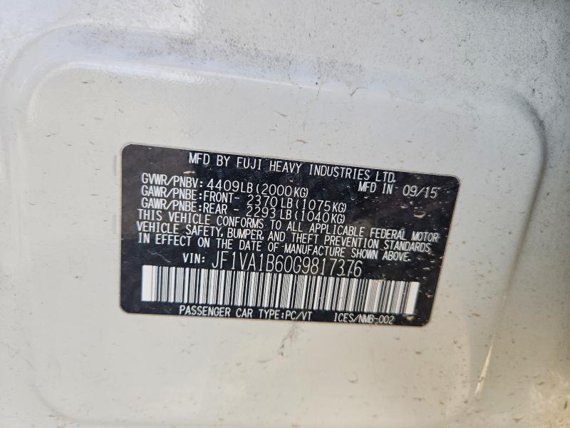 Aukcja sprzedaży 2016 Subaru Wrx, vin: JF1VA1B60G9817376, numer aukcji: 50788866