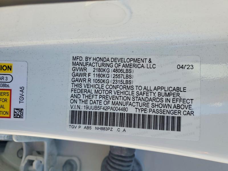 50478486 :رقم المزاد ، 19UUB5F42PA004480 vin ، 2023 Acura Tlx مزاد بيع