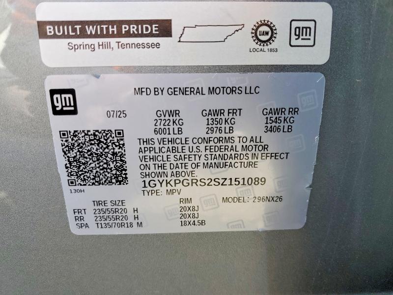 Aukcja sprzedaży 2025 Cadillac Xt6, vin: 1GYKPGRS2SZ151089, numer aukcji: 50223876