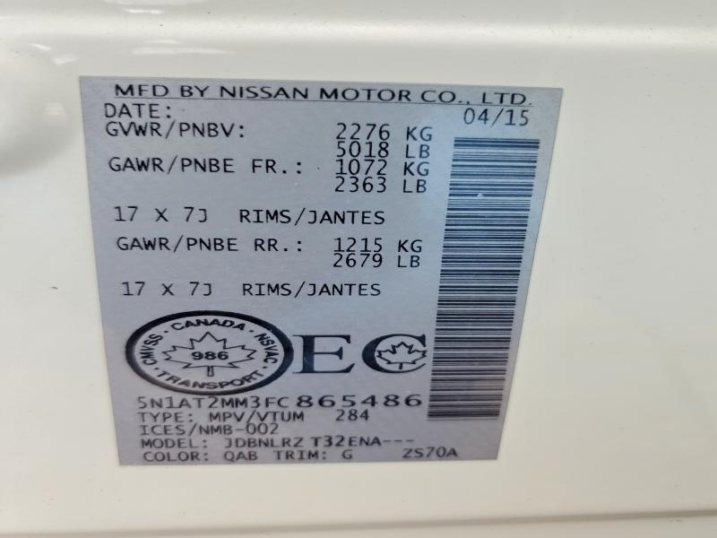 2015 Nissan Rogue მანქანა იყიდება აუქციონზე, vin: 5N1AT2MM3FC865486, აუქციონის ნომერი: 51606346