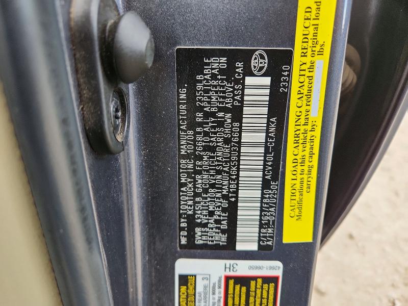 Aukcja sprzedaży 2009 Toyota Camry, vin: 4T1BE46K59U376608, numer aukcji: 49590206