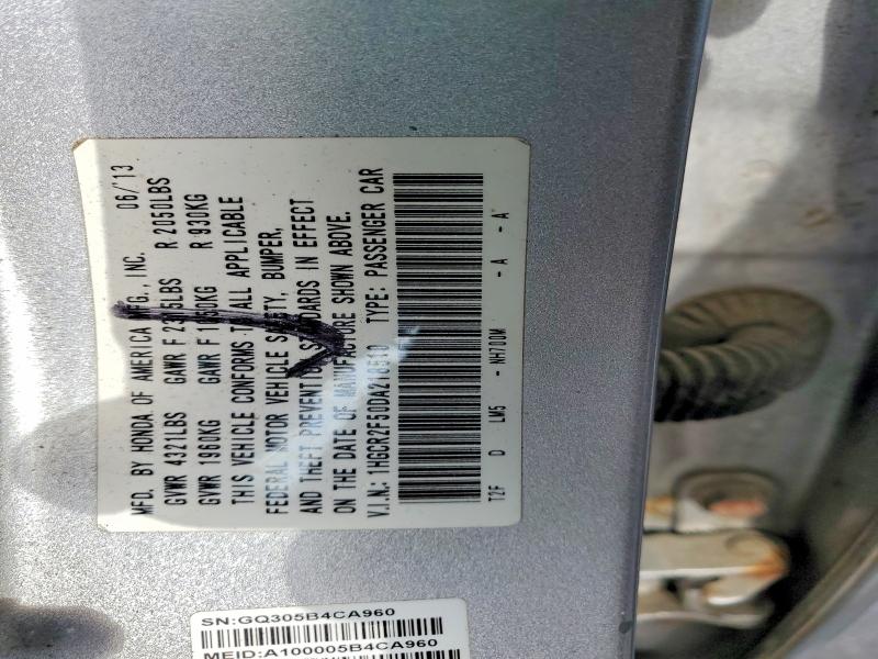 2013 Honda Accord მანქანა იყიდება აუქციონზე, vin: 1HGCR2F50DA218510, აუქციონის ნომერი: 77175935