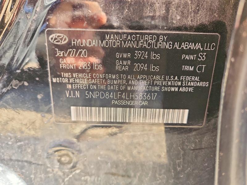Продаж на аукціоні авто 2020 Hyundai Elantra, vin: 5NPD84LF4LH583617, номер лоту: 49106446