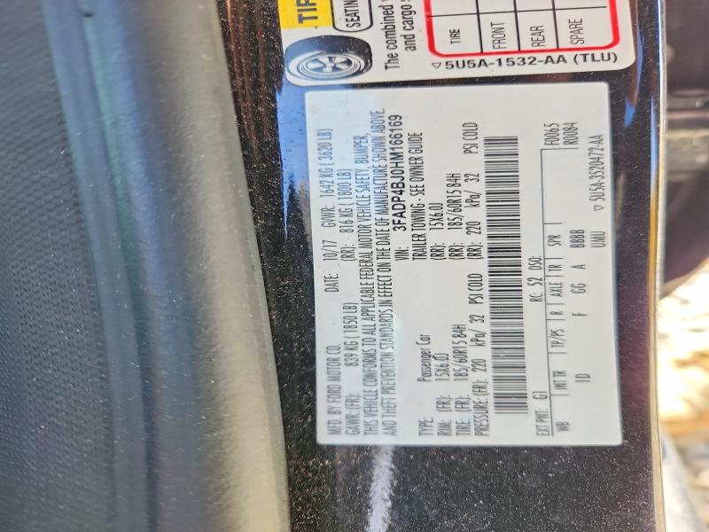 50191546 :رقم المزاد ، 3FADP4BJ0HM166169 vin ، 2017 Ford Fiesta مزاد بيع