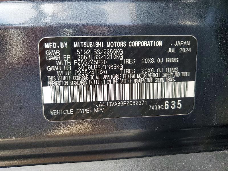 Aukcja sprzedaży 2024 Mitsubishi Outlander, vin: JA4J3VA83RZ082371, numer aukcji: 50126106