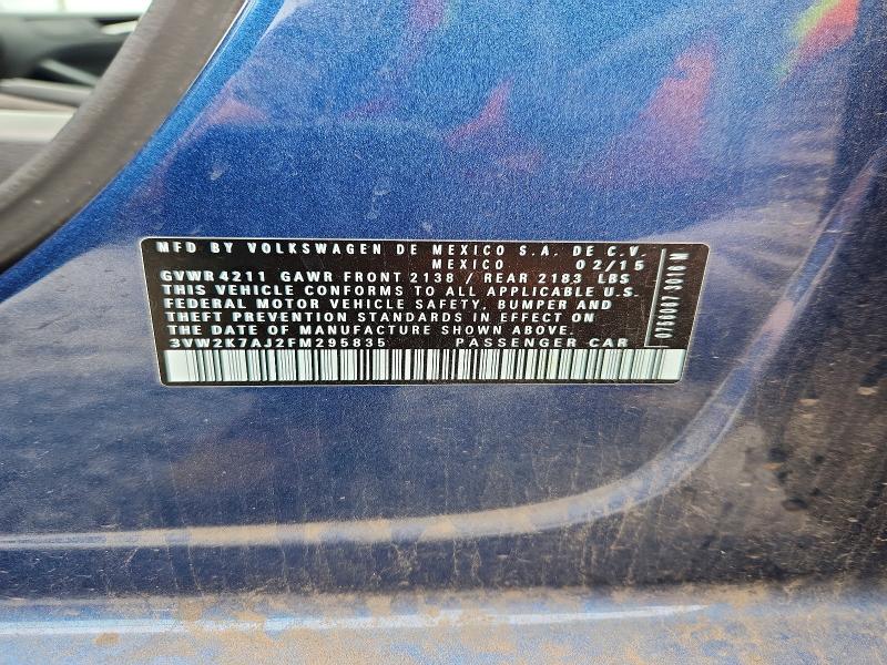 Aukcja sprzedaży 2015 Volkswagen Jetta, vin: 3VW2K7AJ2FM295835, numer aukcji: 51323526