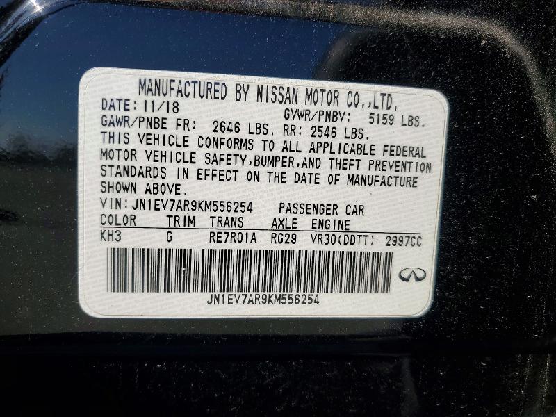 Продаж на аукціоні авто 2019 Infiniti Q50, vin: JN1EV7AR9KM556254, номер лоту: 51359976
