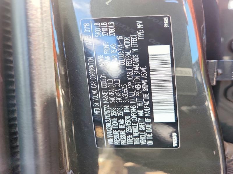 2018 Volvo Xc60 მანქანა იყიდება აუქციონზე, vin: YV4A22RL2J1079722, აუქციონის ნომერი: 47827026
