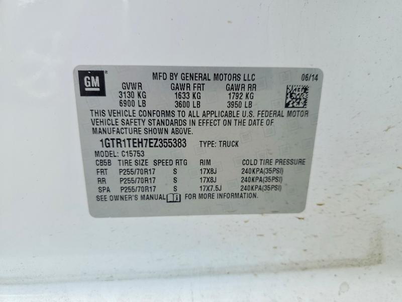 50620456 :رقم المزاد ، 1GTR1TEH7EZ355383 vin ، 2014 Gmc Sierra مزاد بيع