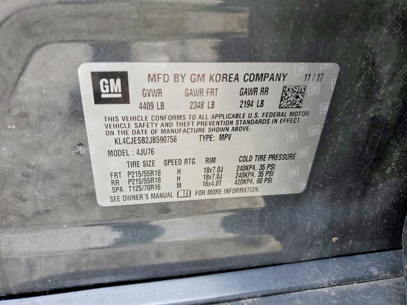 Продажа на аукционе авто 2018 Buick Encore, vin: KL4CJESB2JB590756, номер лота: 51369356