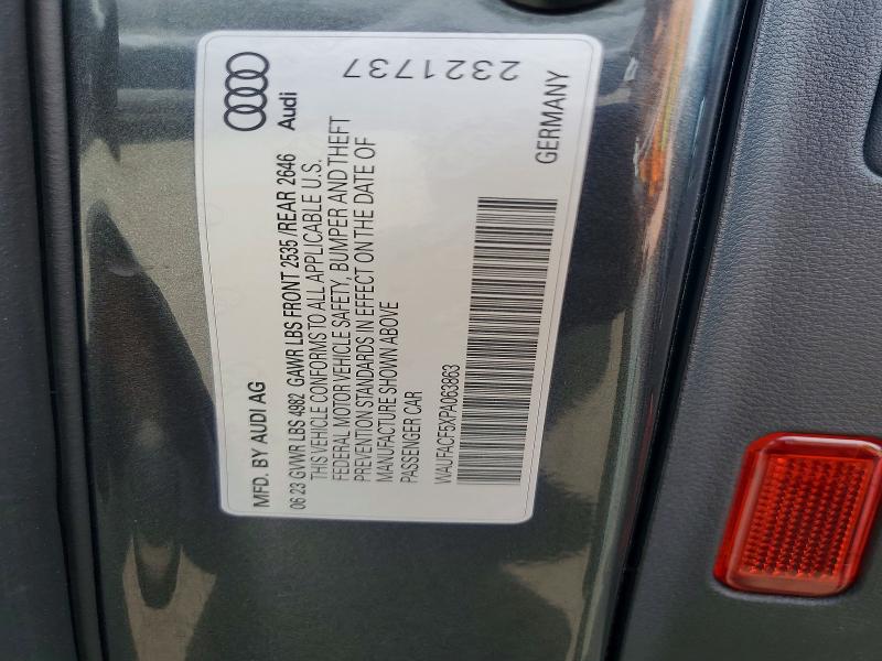 49779386 :رقم المزاد ، WAUFACF5XPA063863 vin ، 2023 Audi A5 مزاد بيع
