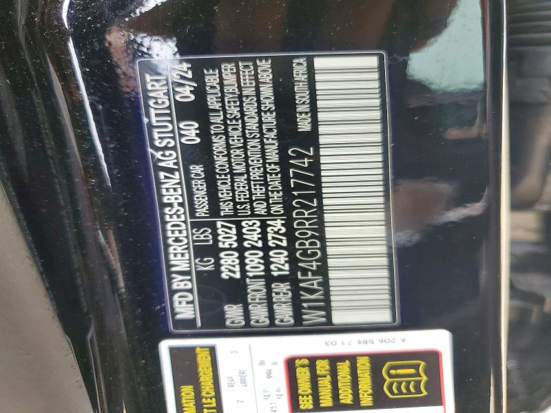 Продажа на аукционе авто 2024 Mercedes-benz C, vin: W1KAF4GB9RR217742, номер лота: 50741566