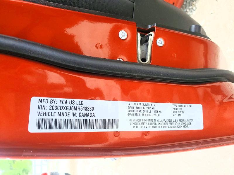Продажа на аукционе авто 2021 Dodge Charger, vin: 2C3CDXGJ6MH618339, номер лота: 49641656