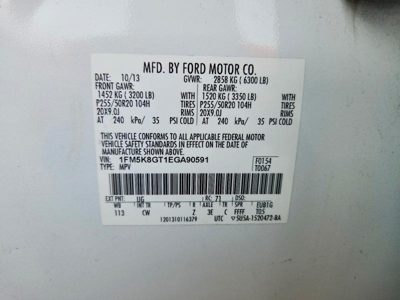 Продаж на аукціоні авто 2014 Ford Explorer, vin: 1FM5K8GT1EGA90591, номер лоту: 49829106
