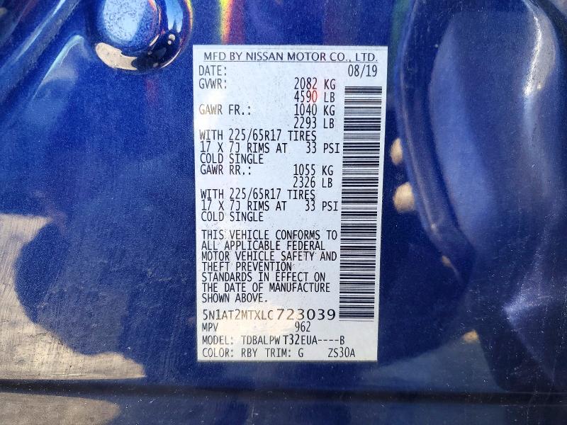 Продаж на аукціоні авто 2020 Nissan Rogue, vin: 5N1AT2MTXLC723039, номер лоту: 49327496