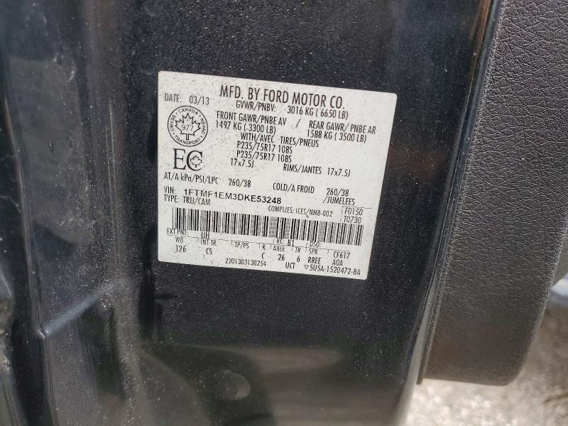 48438916 :رقم المزاد ، 1FTMF1EM3DKE53248 vin ، 2013 Ford F150 مزاد بيع