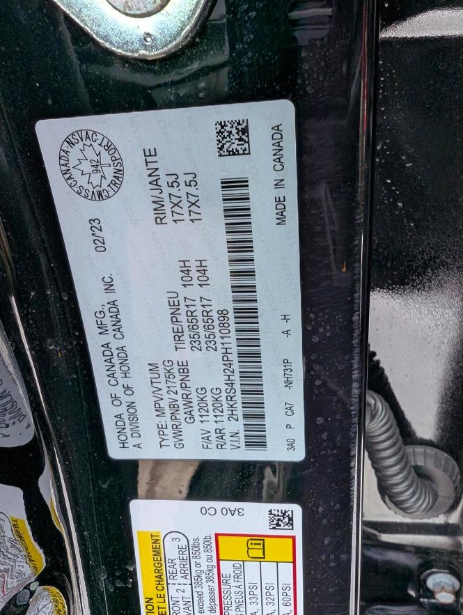 Aukcja sprzedaży 2023 Honda Cr-v, vin: 2HKRS4H24PH110898, numer aukcji: 50425266
